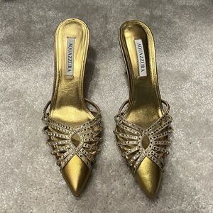 Aquazzura gold heels